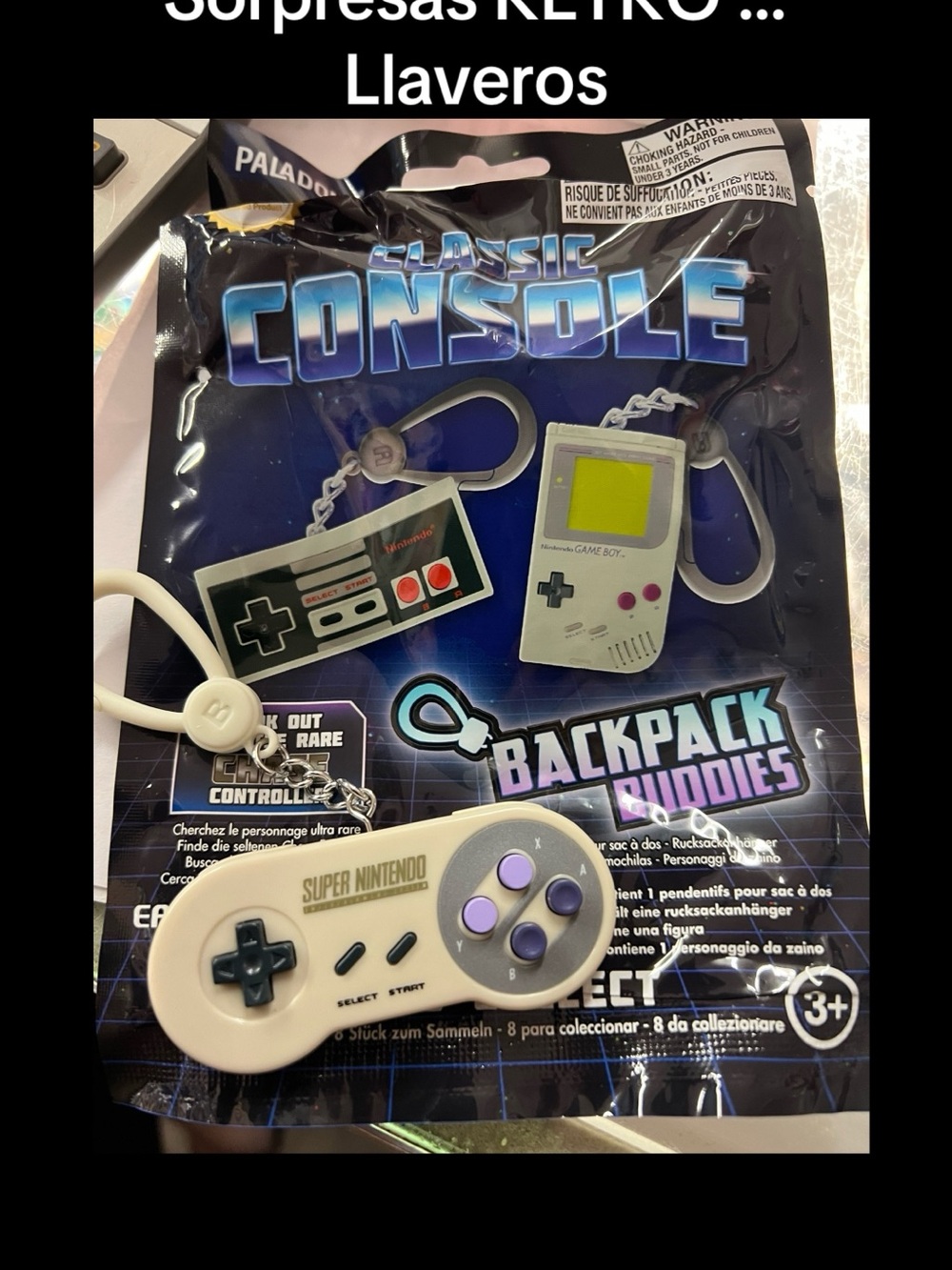 Nintendo Classic Console Keychain - White & Purple